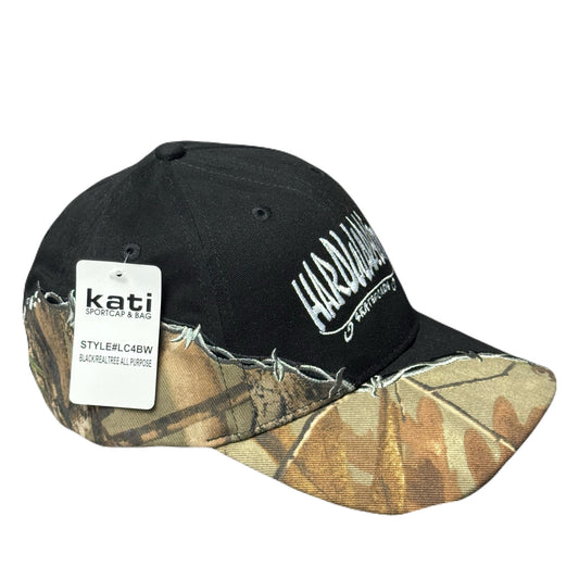Hat Camo & Black Pattern 1 White Embroidery