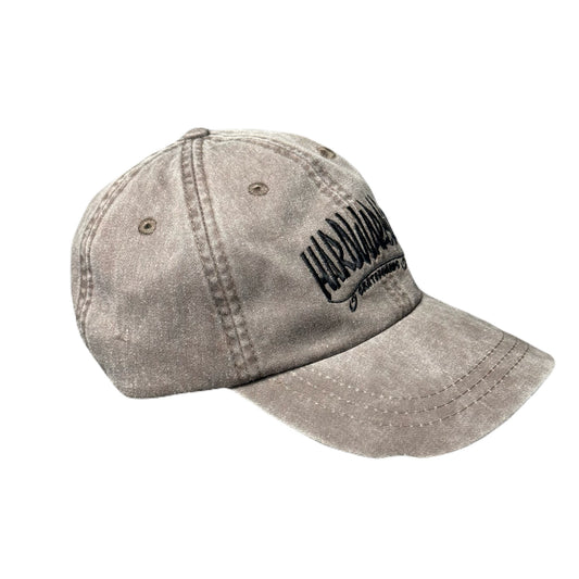 Hat Washed Brown with Black Embroidery