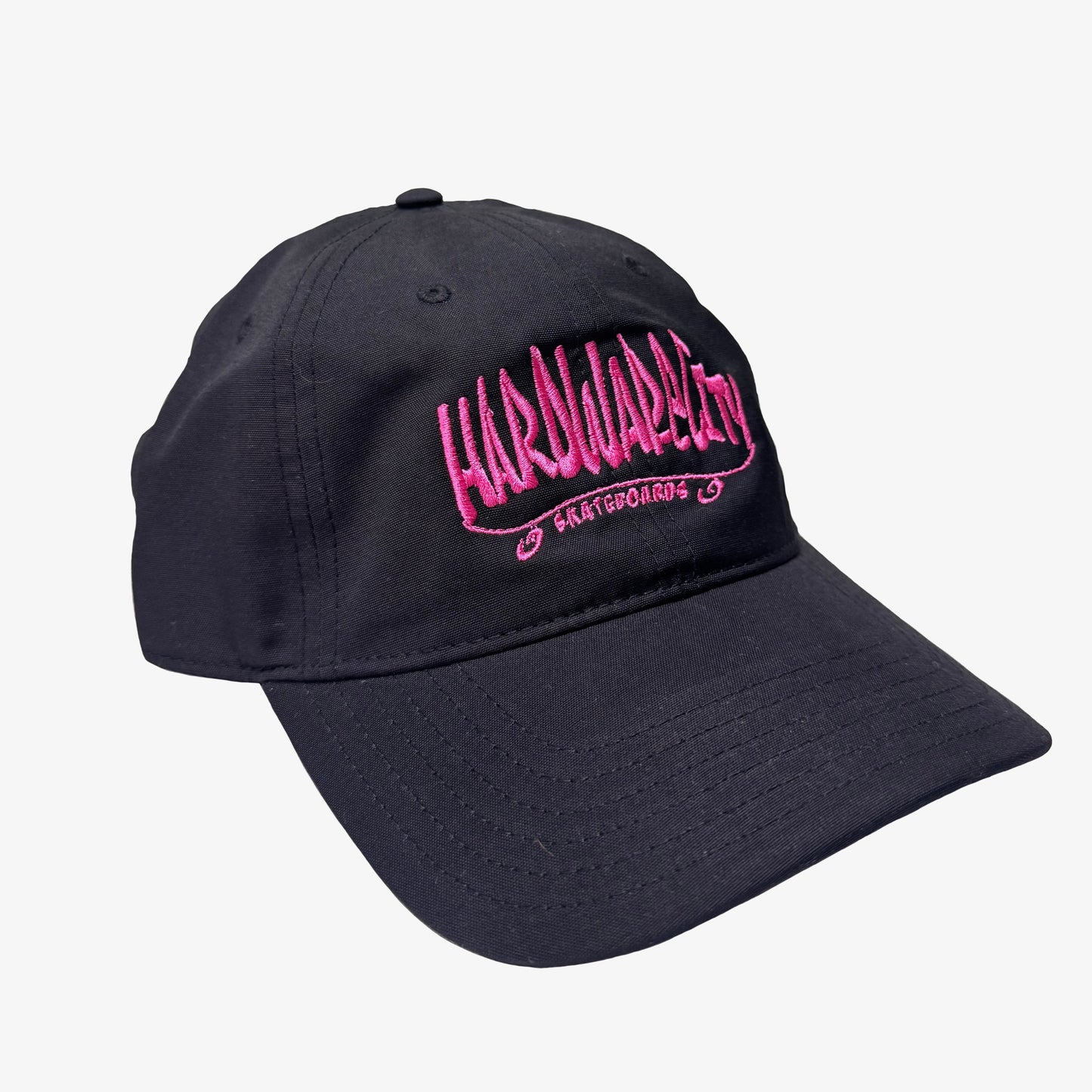Hat Black Pink Embroidery