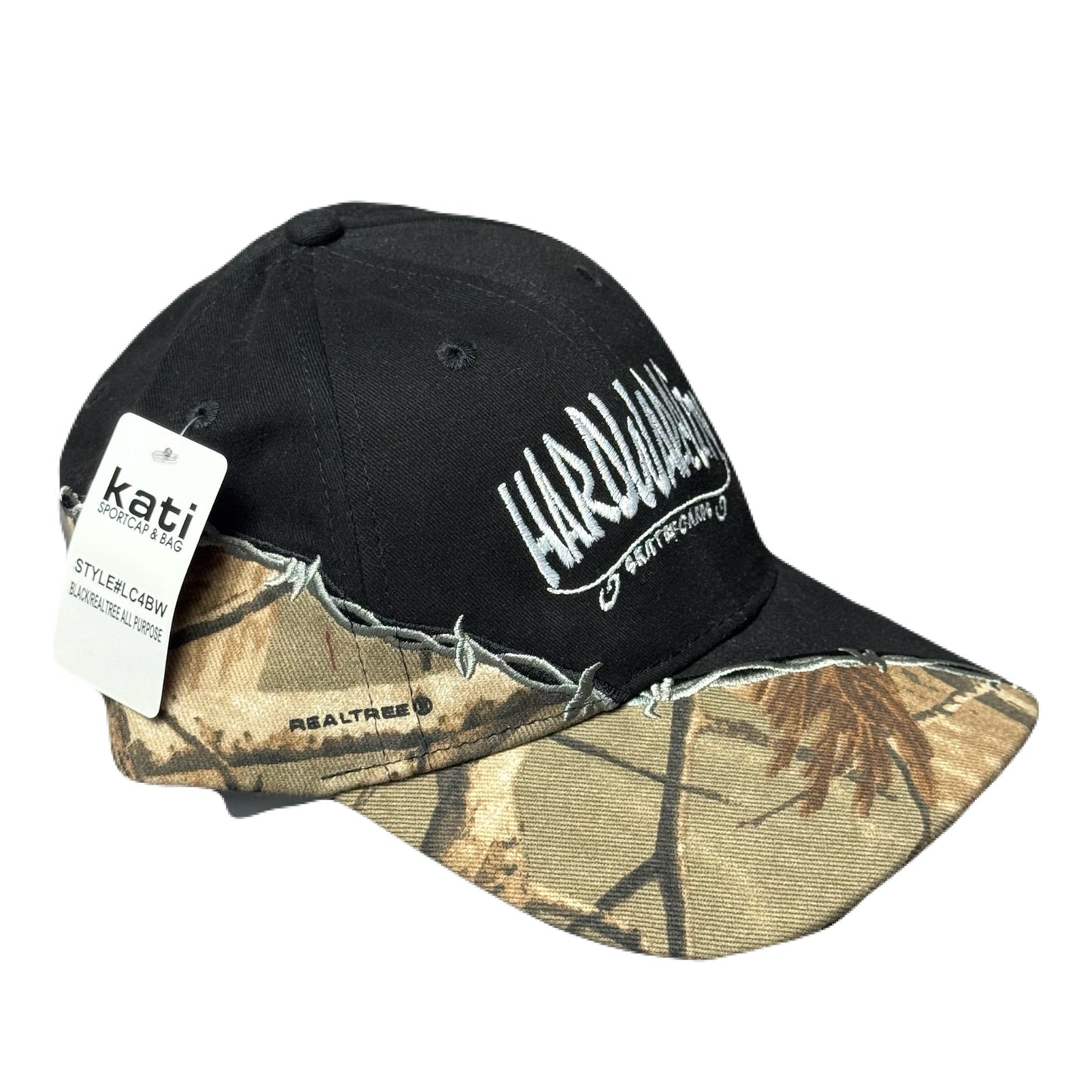 Hat Camo & Black Pattern 2 White Embroidery