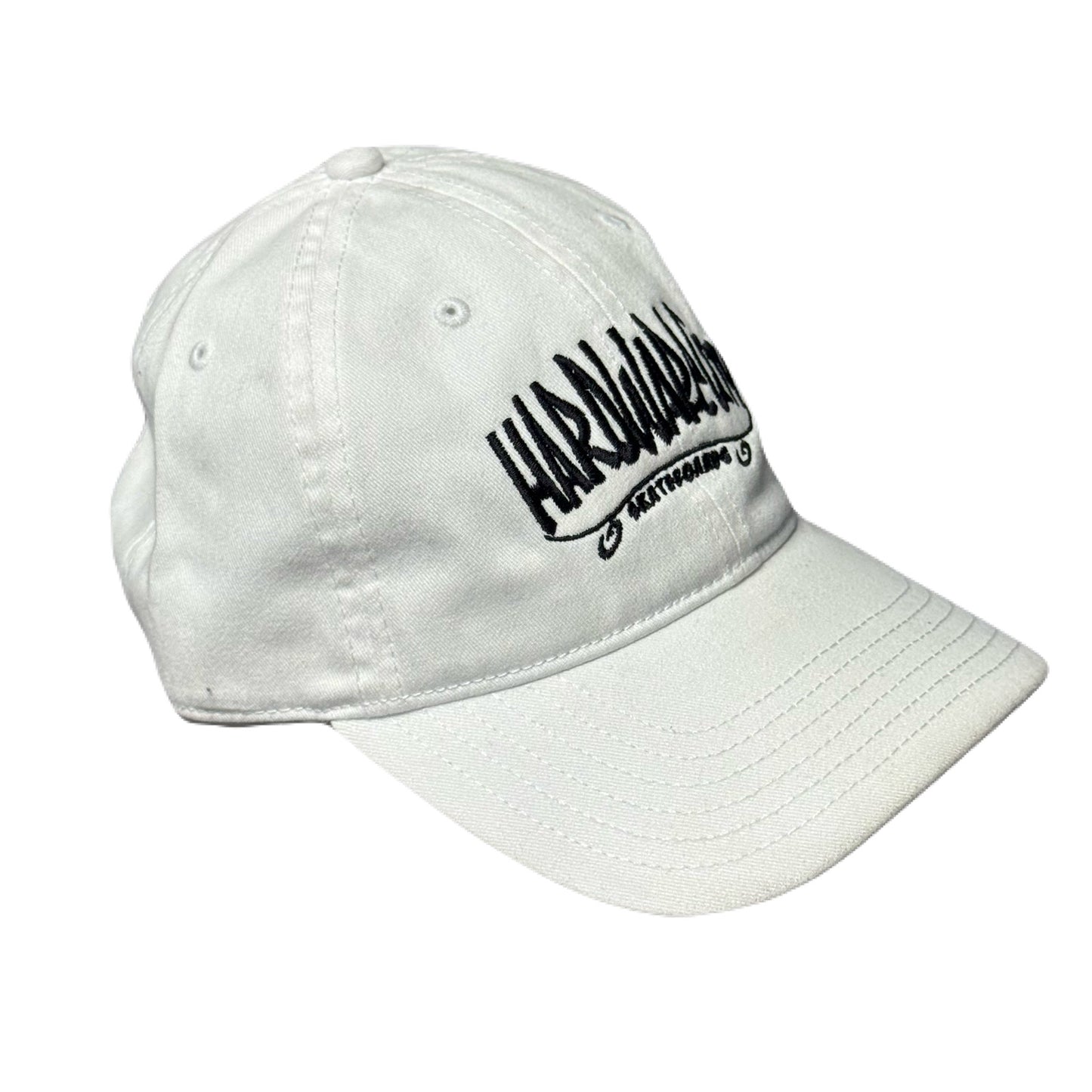 Hat White Black Embroidery