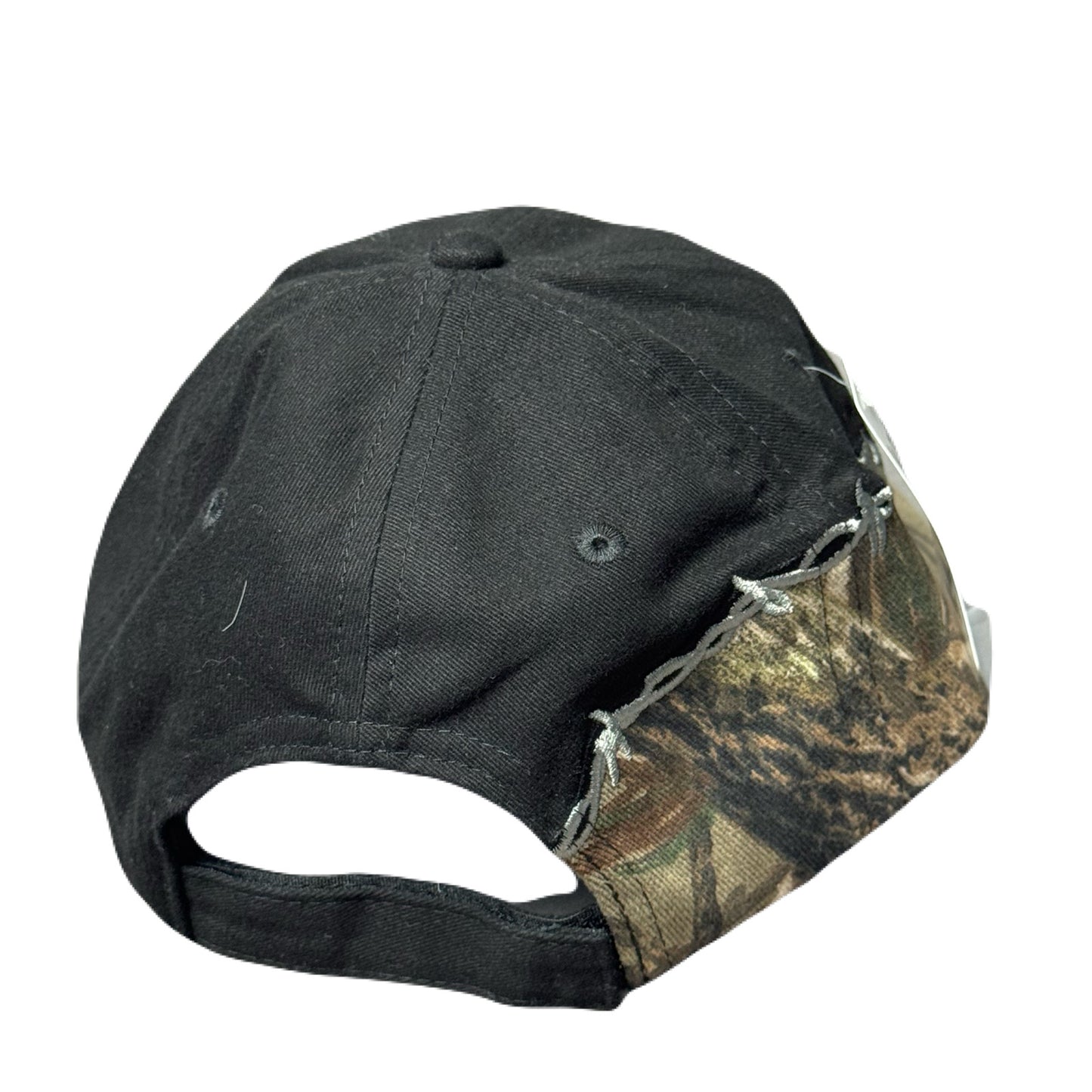 Hat Camo & Black Pattern 2 White Embroidery