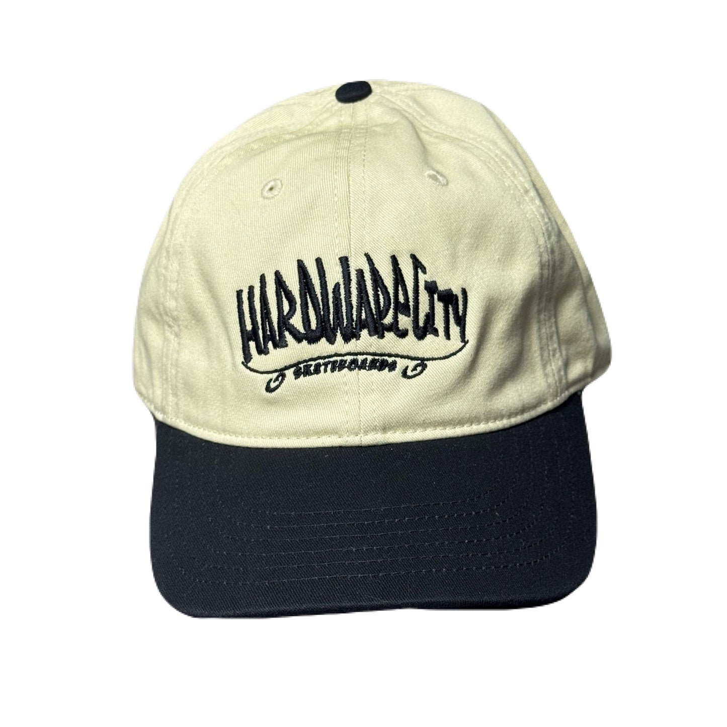 Hat Tan & Black Two Tone Black Embroidery