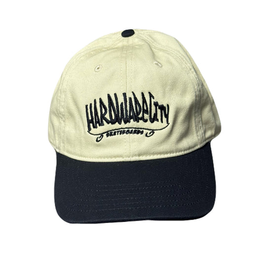 Hat Tan & Black Two Tone Black Embroidery