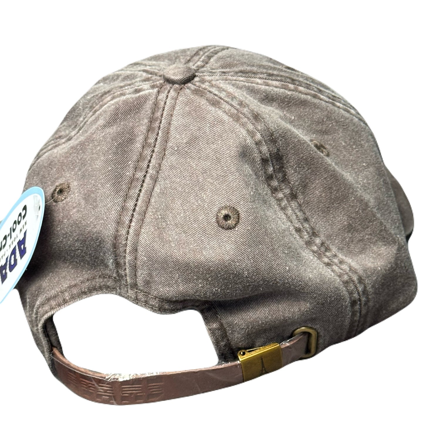 Hat Washed Brown with Black Embroidery
