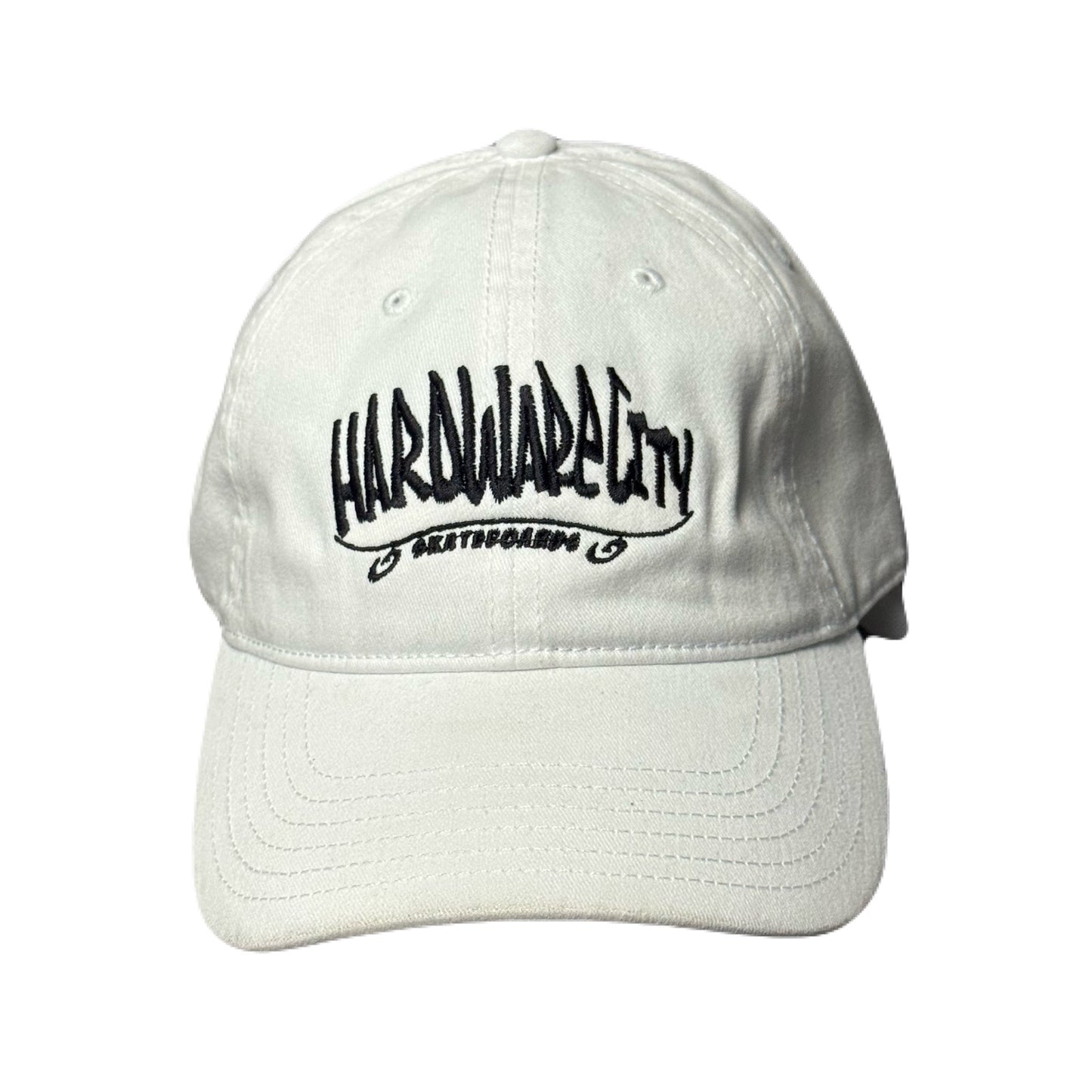 Hat White Black Embroidery