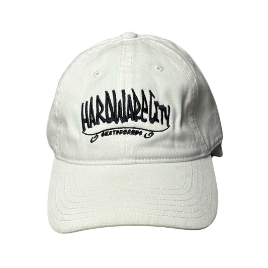 Hat White Black Embroidery