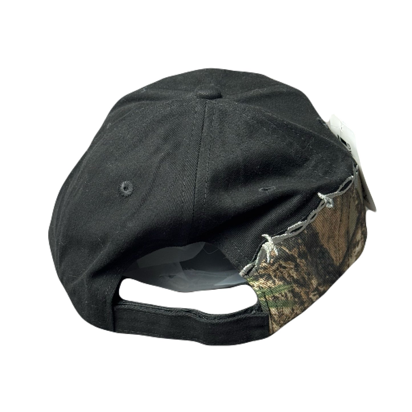 Hat Camo & Black Pattern 1 White Embroidery
