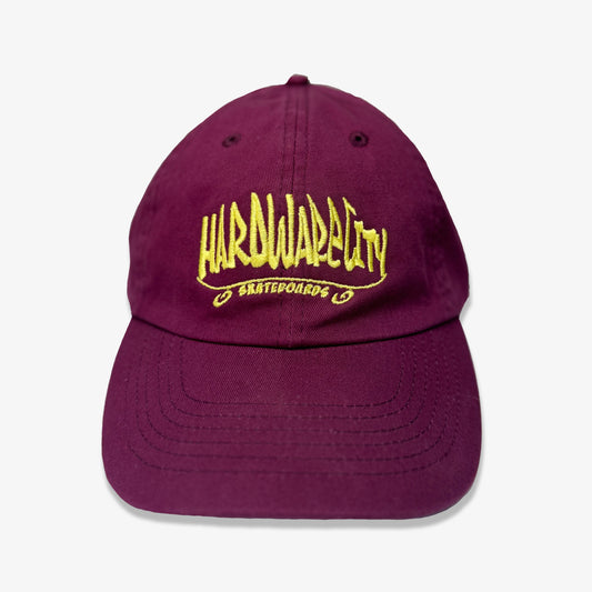 Hat Burgundy Yellow Embroidery