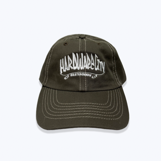Hat Green White Embroidery