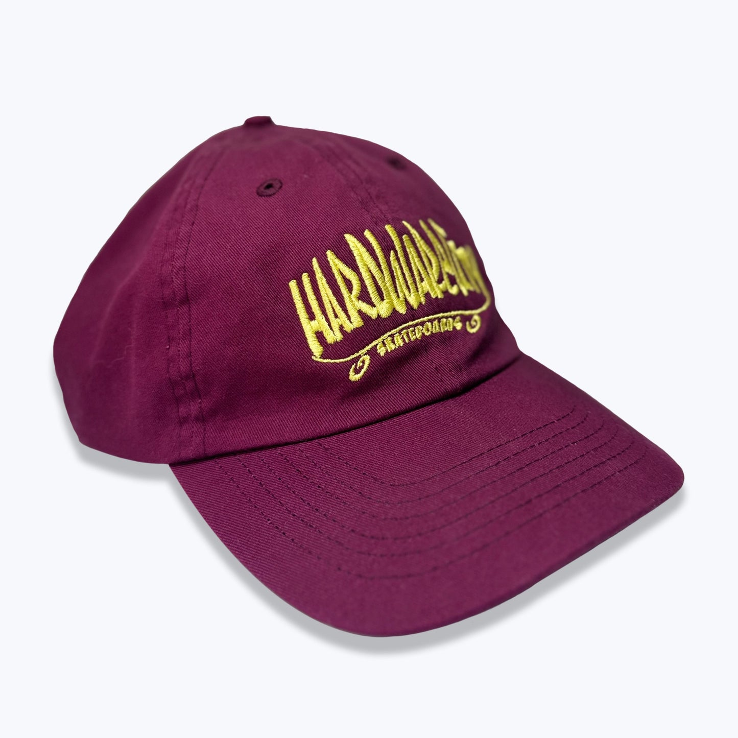 Hat Burgundy Yellow Embroidery