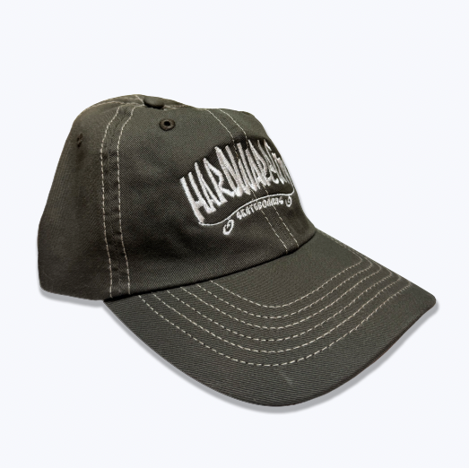 Hat Green White Embroidery